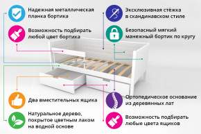 Кровать-тахта Svogen мягкая с ящиками и бортиком с фото белый/барашки в Петропавловске - petropavlovsk.magazinmebel.ru | фото - изображение 2