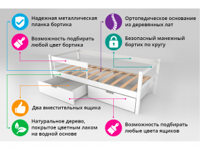 Кровать-тахта Svogen с ящиками и бортиком графит-белый в Петропавловске - petropavlovsk.magazinmebel.ru | фото - изображение 4