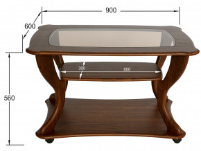 Стол журнальный Маэстро со стеклом СЖС-02 орех в Петропавловске - petropavlovsk.magazinmebel.ru | фото - изображение 2